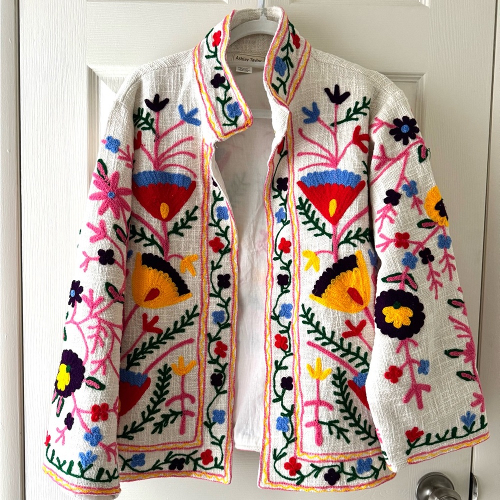 NEW Ashley Taylor Suzani Embroidered Jacket, size l